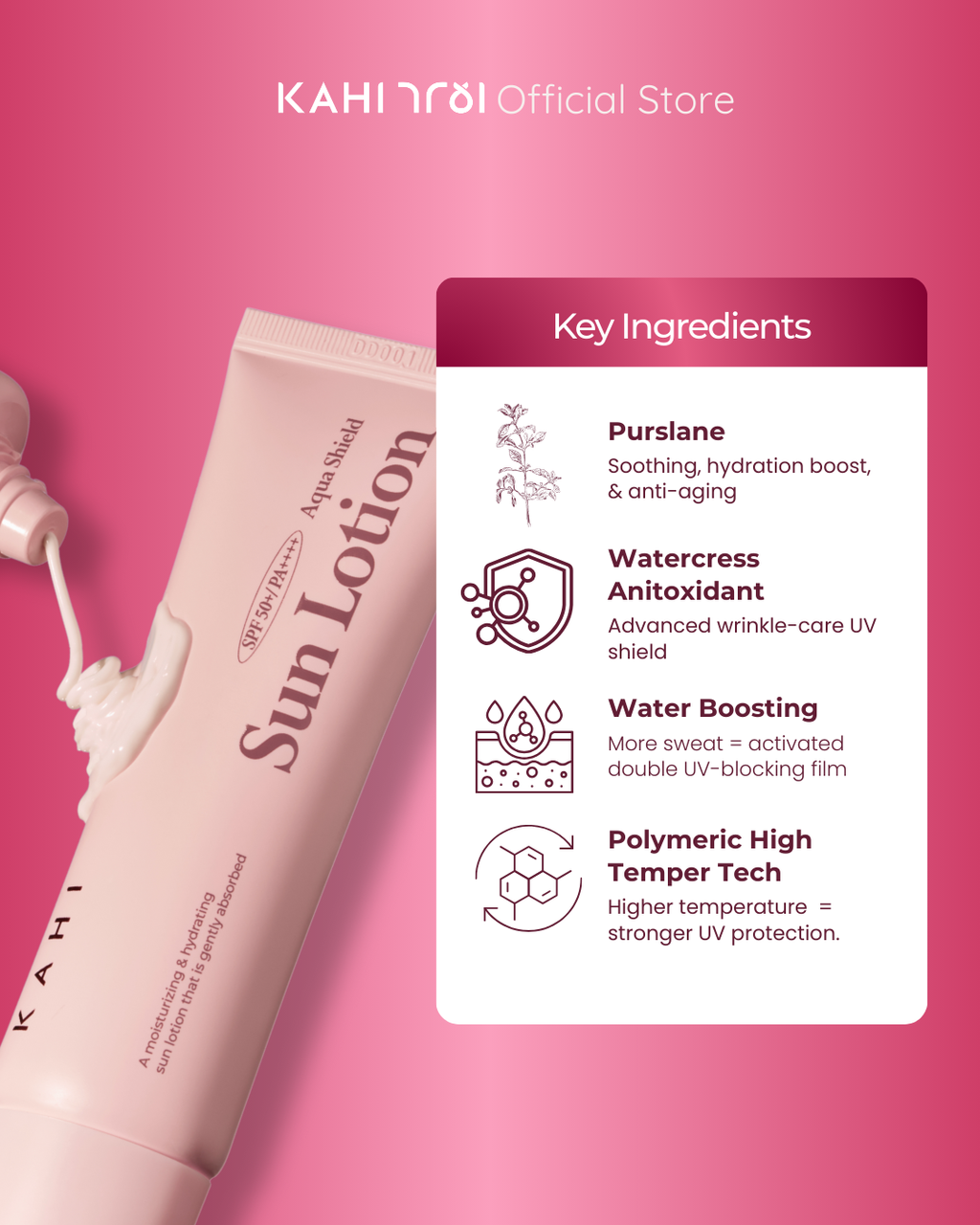 [Official] KAHI Aqua Shield Sun Lotion SPF 50+++ 50ml