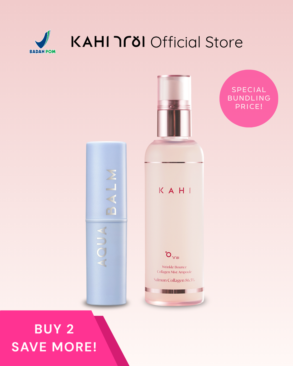 [Official] KAHI Duo Fresh Sun Care — UV Aqua Balm SPF50+ PA++++ Wrinkle Bounce Collagen Mist Ampoule