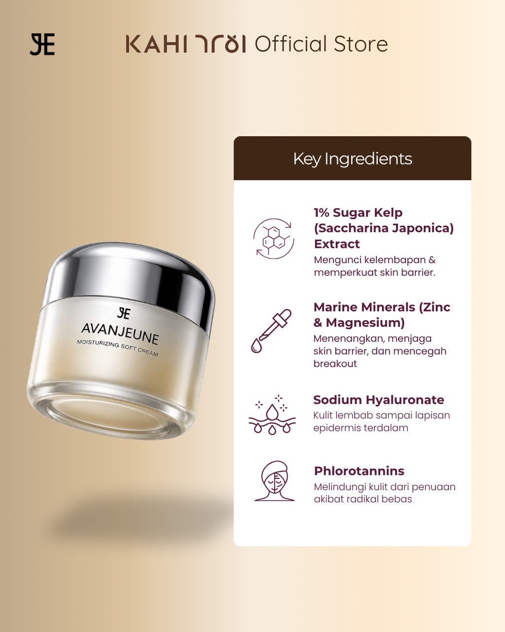 [Official] AVANJEUNE Moisturizing Soft Cream 50ml - Moisturizer  Anti Aging Pelembap Kerutan by KAHI