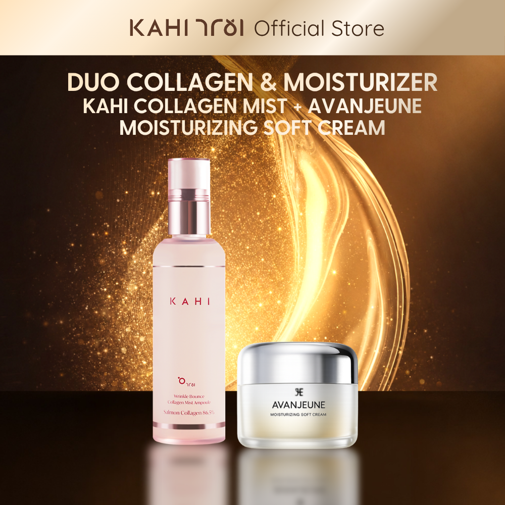 [Official] AVANJEUNE x KAHI Duo Collagen & Moisturizer - AVANJEUNE Moisturizing Soft Cream 50ml + KAHI Collagen Mist - Korean Skincare Bundle