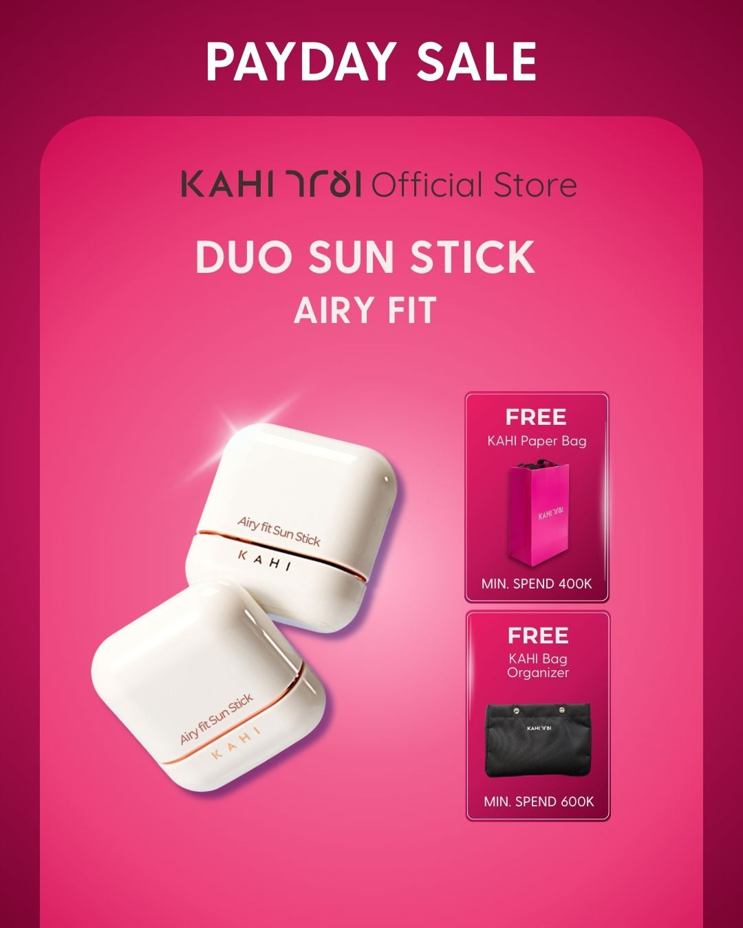 [Official] KAHI Duo Airy Fit Sunstick SPF50+ PA++++ — Ultimate Lightweight Sun Protection