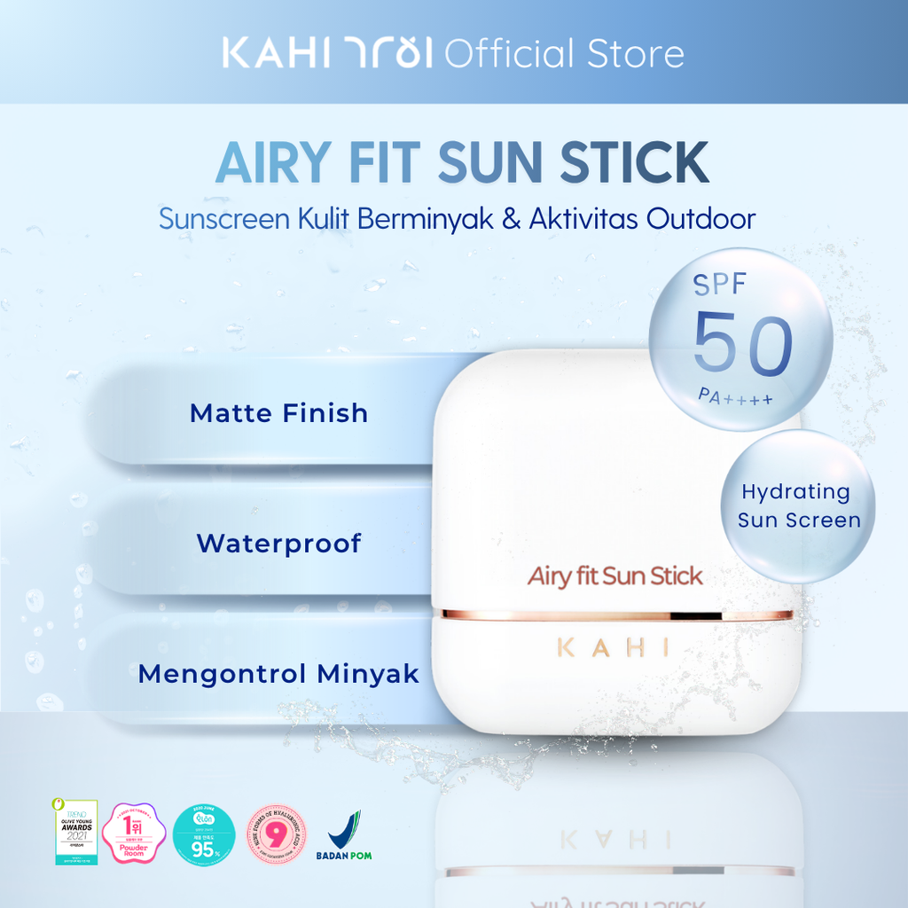 [Official]  KAHI Airy Fit Sunstick SPF50+ PA++++ — Lightweight & Hydrating Sun Protection — 14g