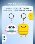 [Official] KAHI Sun Stick Keyring - Waterproof Silicone Keychain Holder Broad Spectrum SPF 50+ PA++++ Korean Face Sunscreen Stick - Cute Bag Charm Carrying Case Travel Accessories