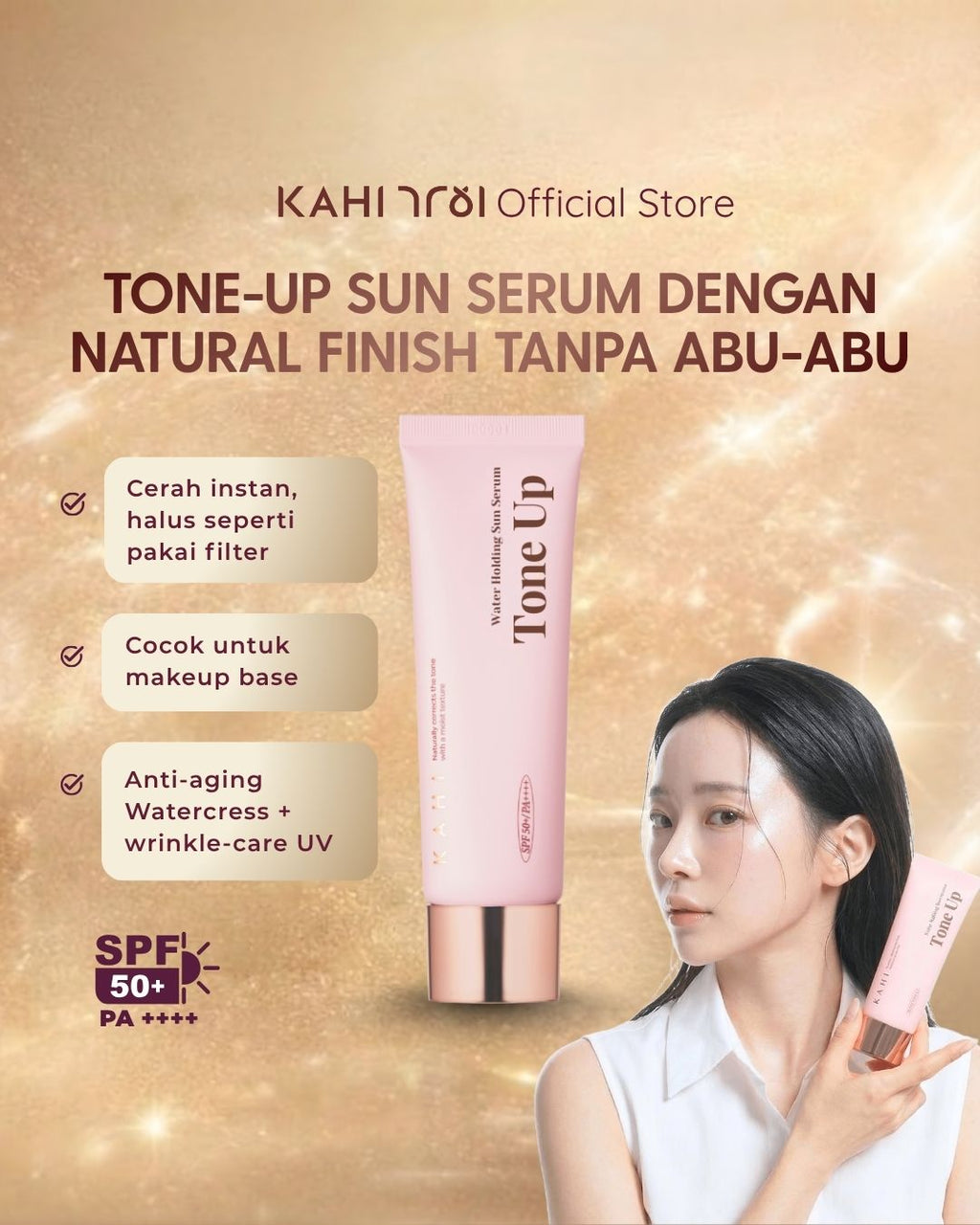 [Official] KAHI Water Holding Tone Up Sun Serum SPF 50+ PA++++ 50ml