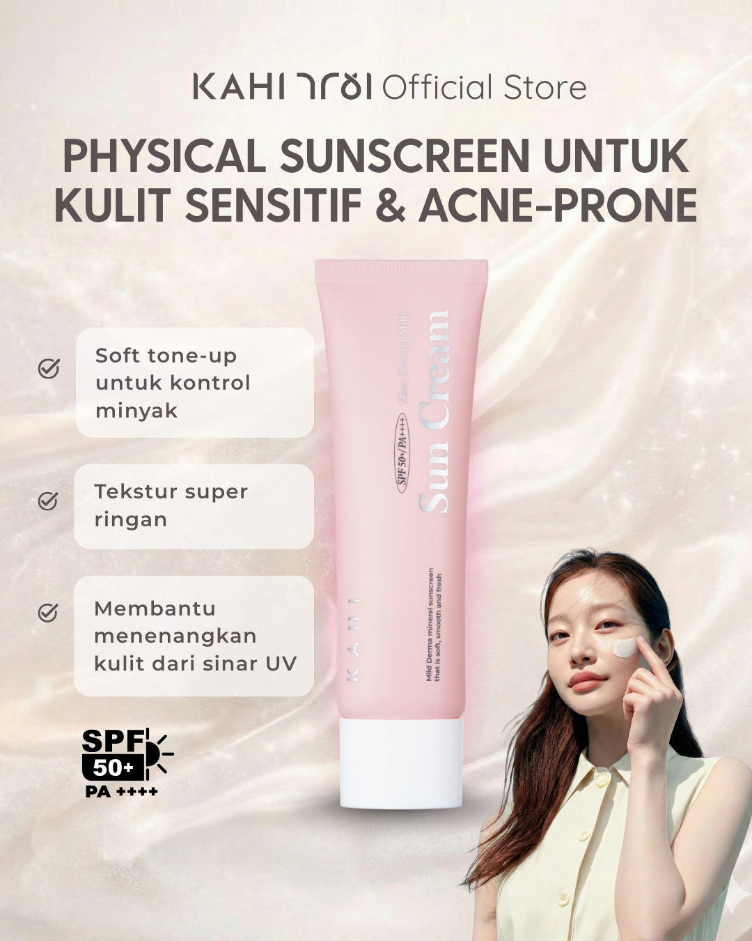[Official] KAHI Zinc Derma Mild Sun Cream SPF 50+++ 50ml