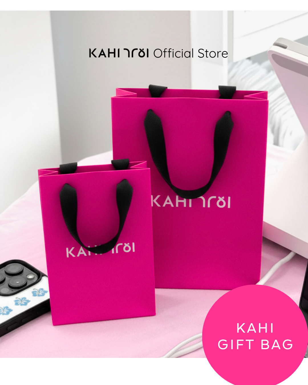 [Official] KAHI GIFT FOR YOU & ME Paper Bag – Exclusive Pink Color Small & Large Size
