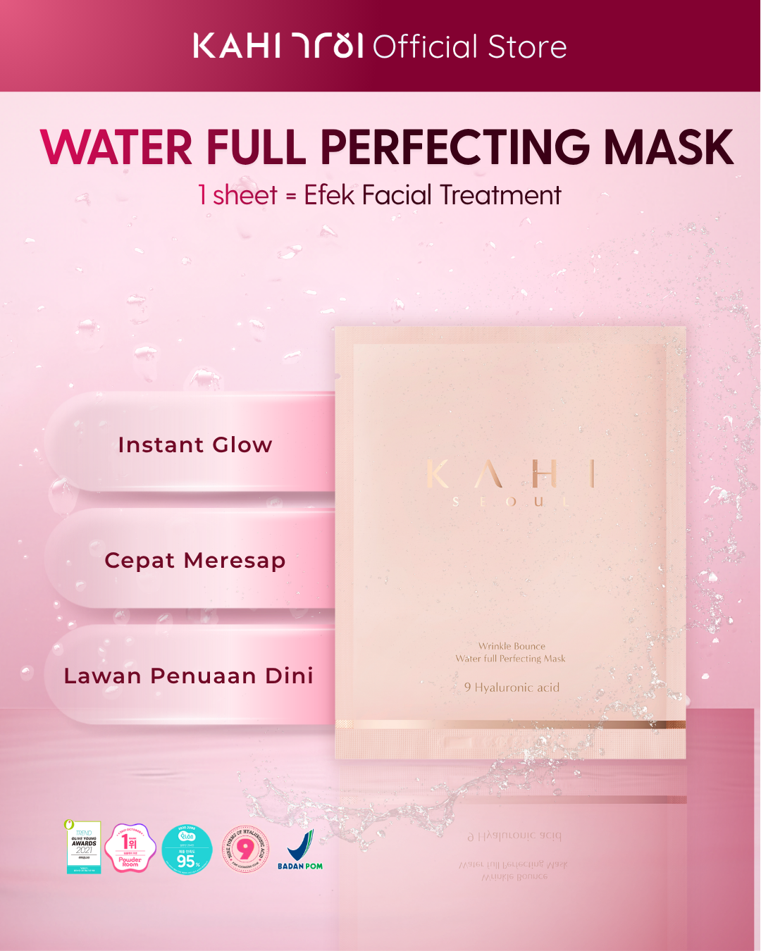 [Official] KAHI Wrinkle Bounce Waterfull Perfecting Mask — Intensive Hydration Sheet Mask
