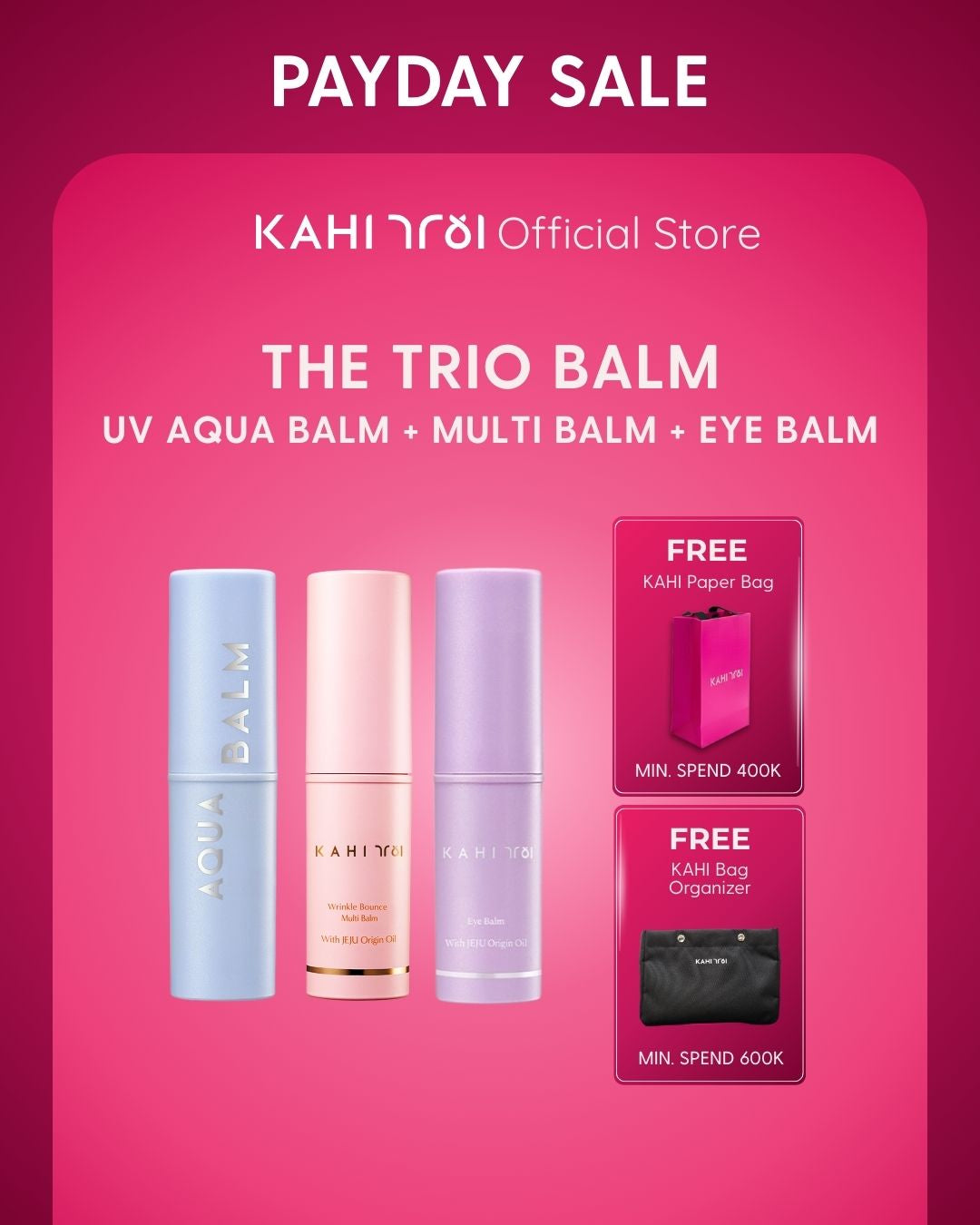 KAHI Balm Trio [Multi Blam x UV Aqua Balm x Eye Balm]