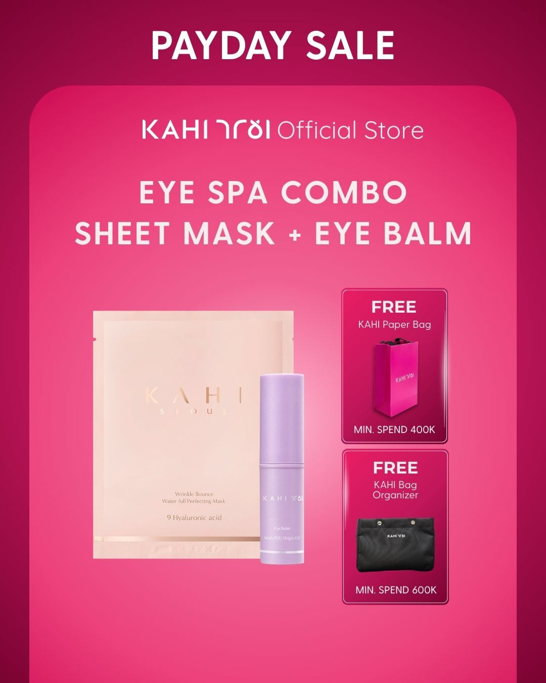 [Official] KAHI Eye Spa Combo — Eye Balm + Wrinkle Bounce Waterfull Perfecting Mask