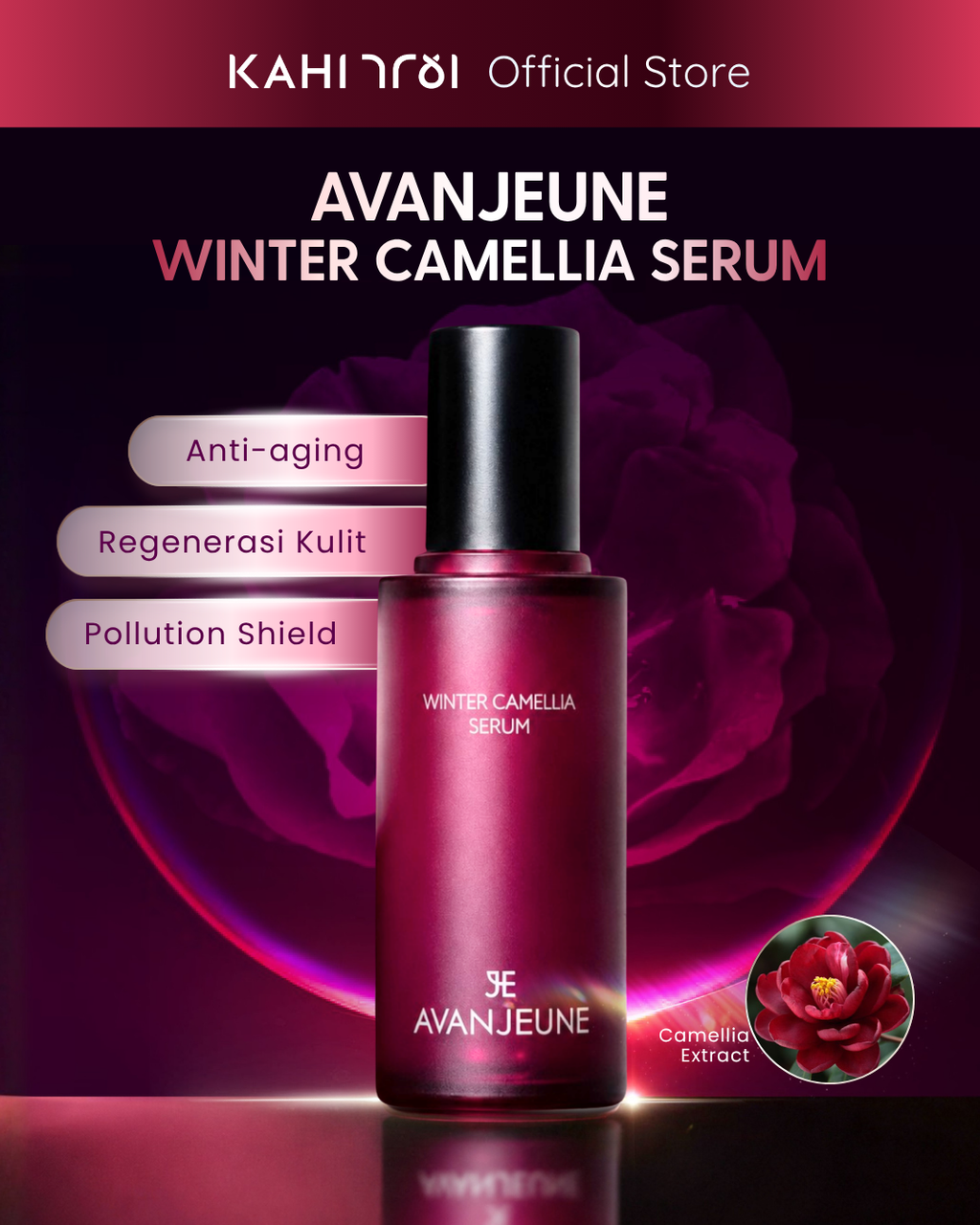 [Official] AVANJEUNE Winter Camellia Serum 50ml - Anti Aging Serum Kerutan by KAHI
