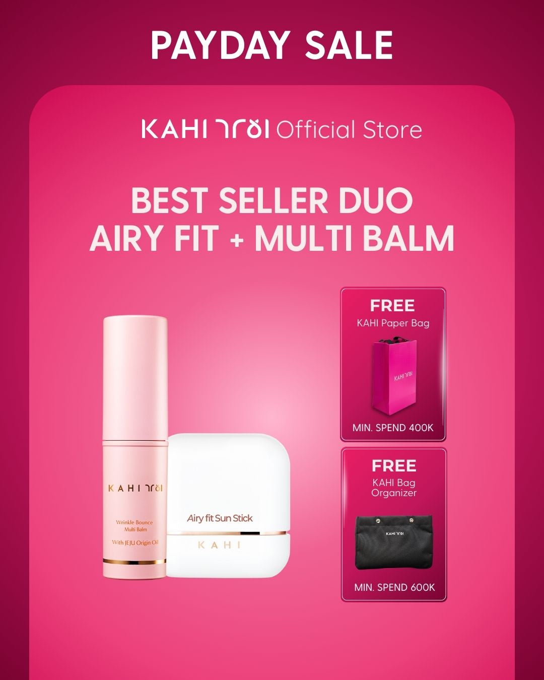 [Official] KAHI Best Seller Duo — KAHI Multi Balm + KAHI Airy Fit Sunstick SPF50+ PA++++