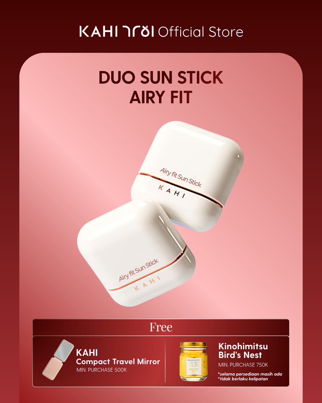 [Official]  KAHI Duo Airy Fit Sunstick SPF50+ PA++++ — Ultimate Lightweight Sun Protection