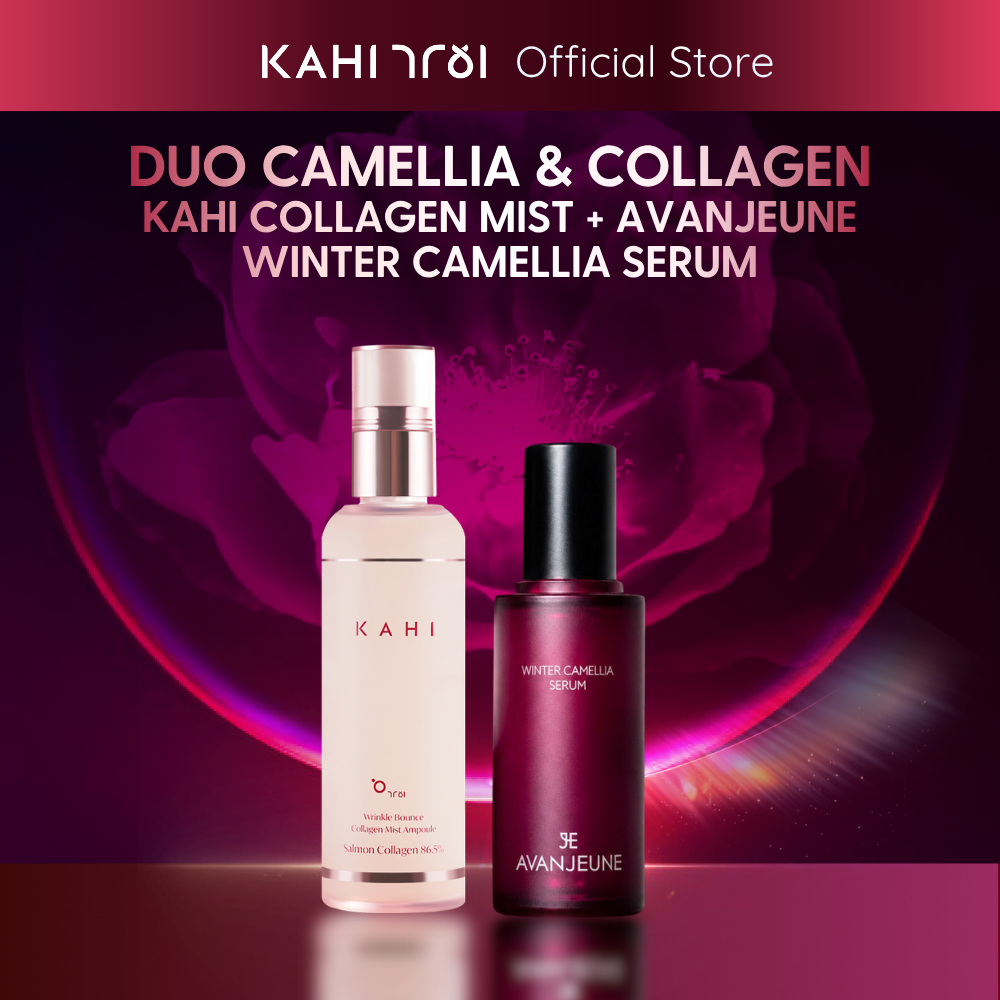 [Official] AVANJEUNE x KAHI Serum & Mist Glow Duo - AVANJEUNE Winter Camellia Serum 50ml + KAHI Collagen Mist - Korean Skincare Bundle