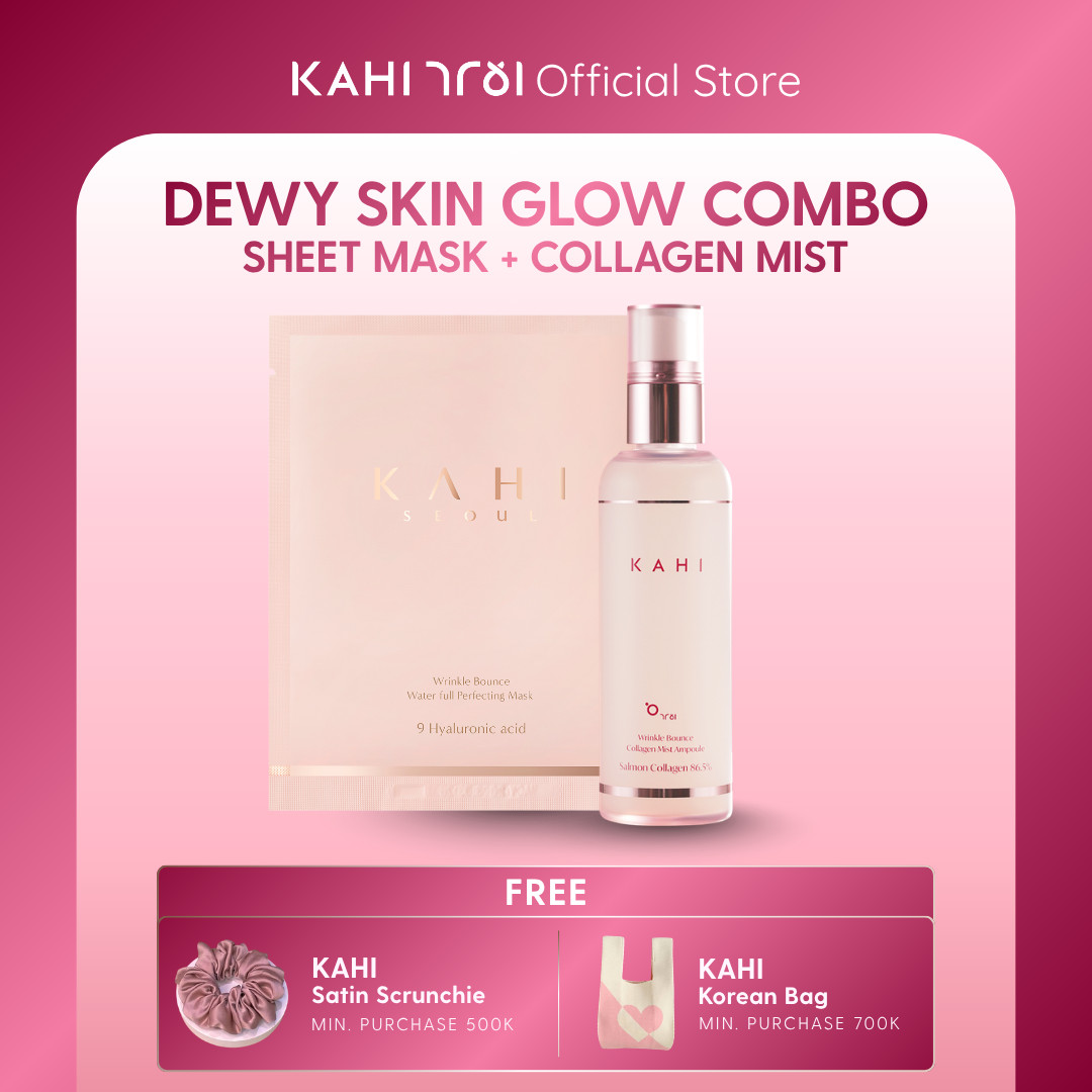 [Official] KAHI Dewy Skin Glow Combo — Wrinkle Bounce Collagen Mist + Waterfull Perfecting Mask