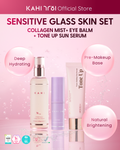 [Official] EXCLUSIVE BUNDLE SHOPIFY ONLY KAHI Sensitive Glass Skin Set - Collagen Mist + Eye Balm + Tone up Sun Serum