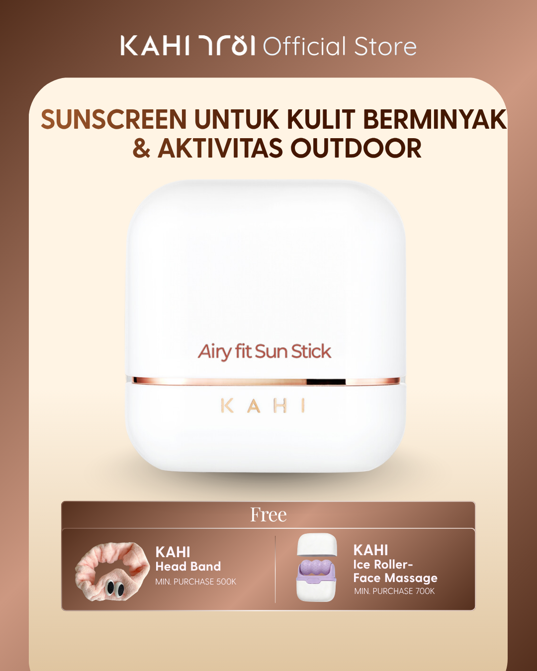 [Official]  KAHI Airy Fit Sunstick SPF50+ PA++++ — Lightweight & Hydrating Sun Protection — 14g