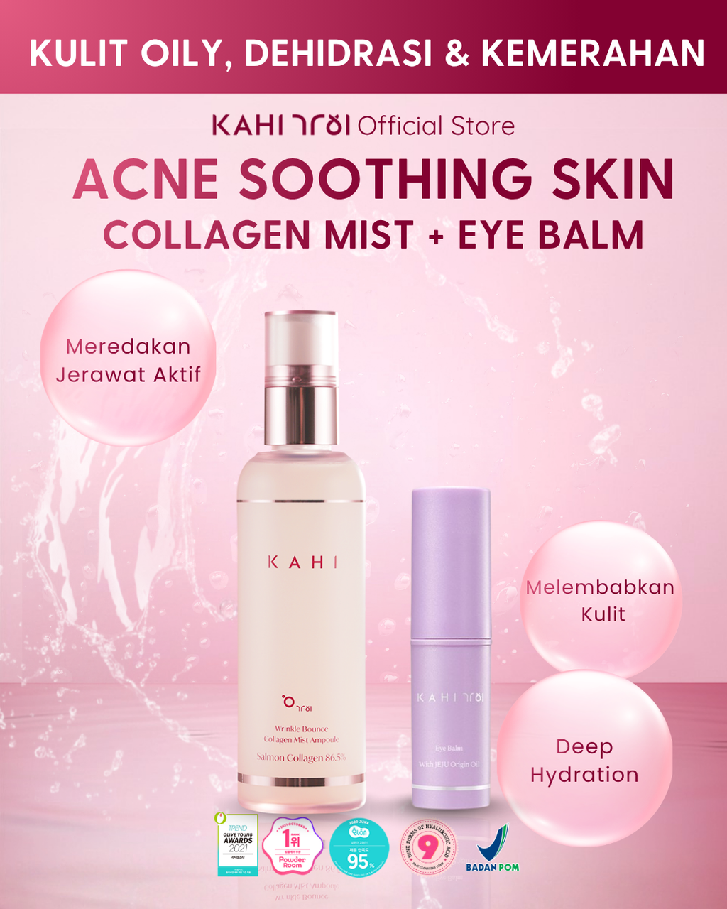 [Official] KAHI Acne Soothing Kit Eye Balm Wrinkle Collagen Mist