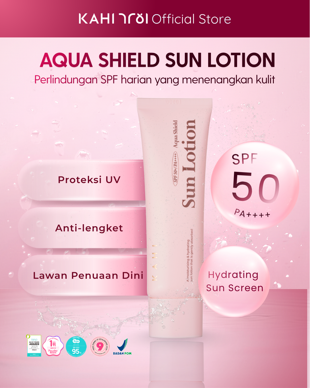 [Official] KAHI Aqua Shield Sun Lotion SPF 50+++ 50ml