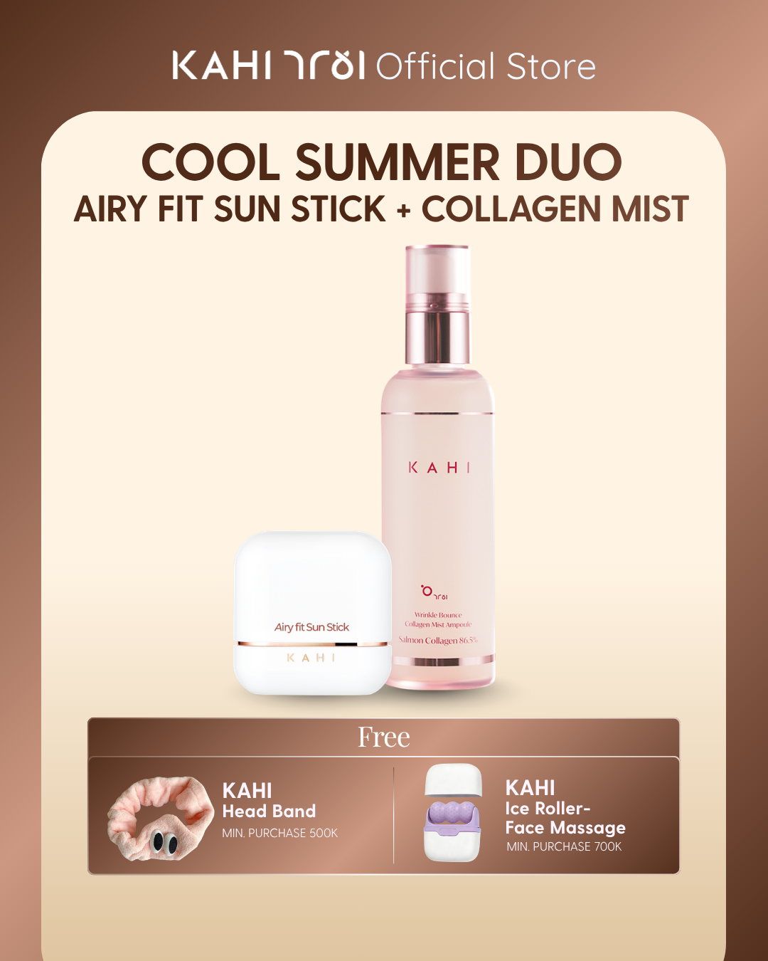 [Official]  KAHI Cool Summer Duo — Collagen Mist + Airy Fit Sunstick