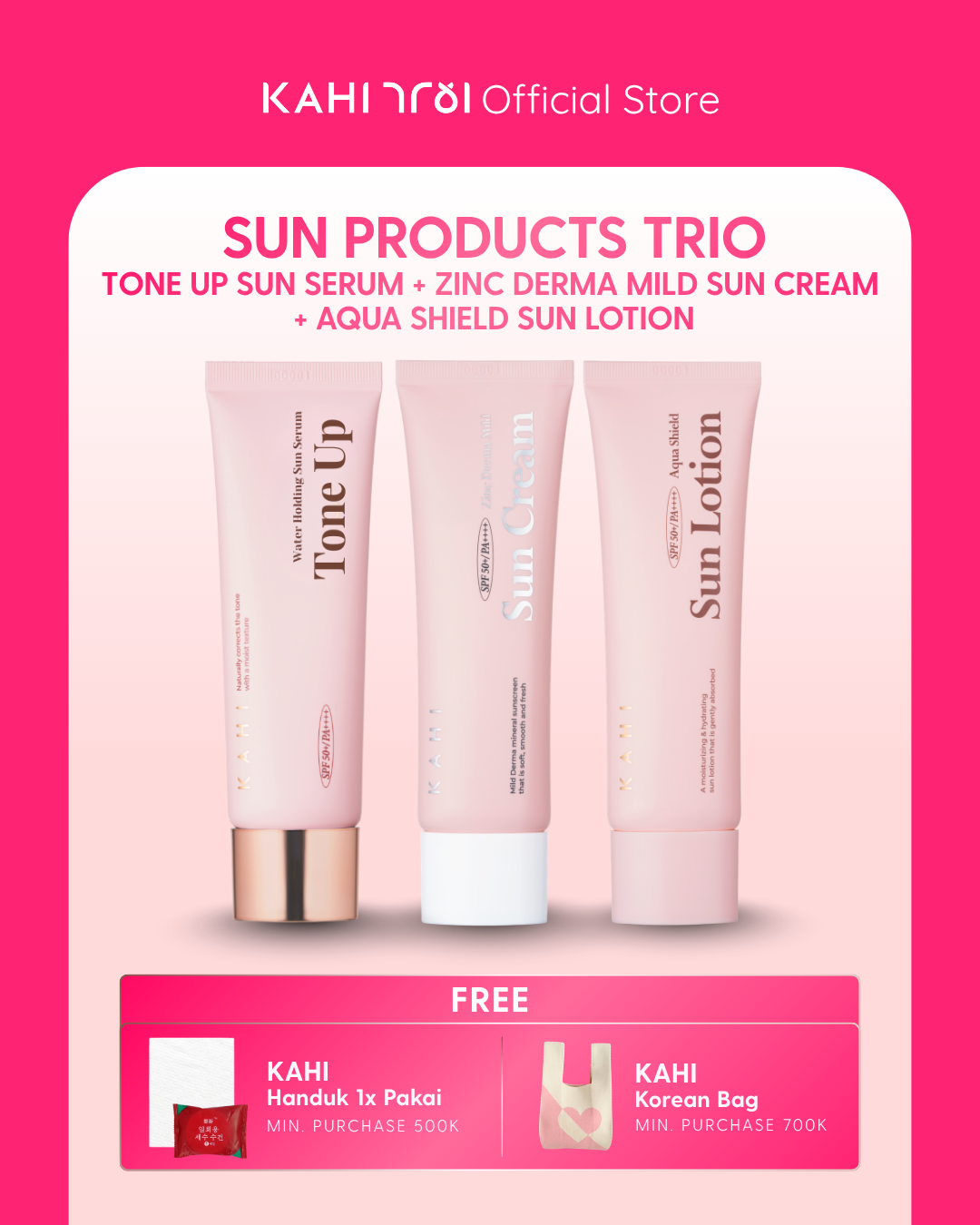 [Official] KAHI Sun Cream Trio - Tone Up + Mild Sun + Aqua Shield Cream