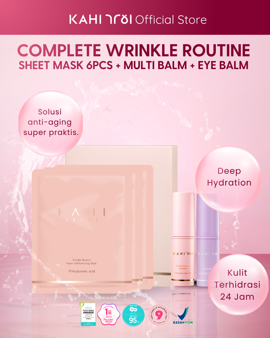 [Official] KAHI Complete Wrinkle Routine Multi Balm + Eye Balm + Mask 6ea