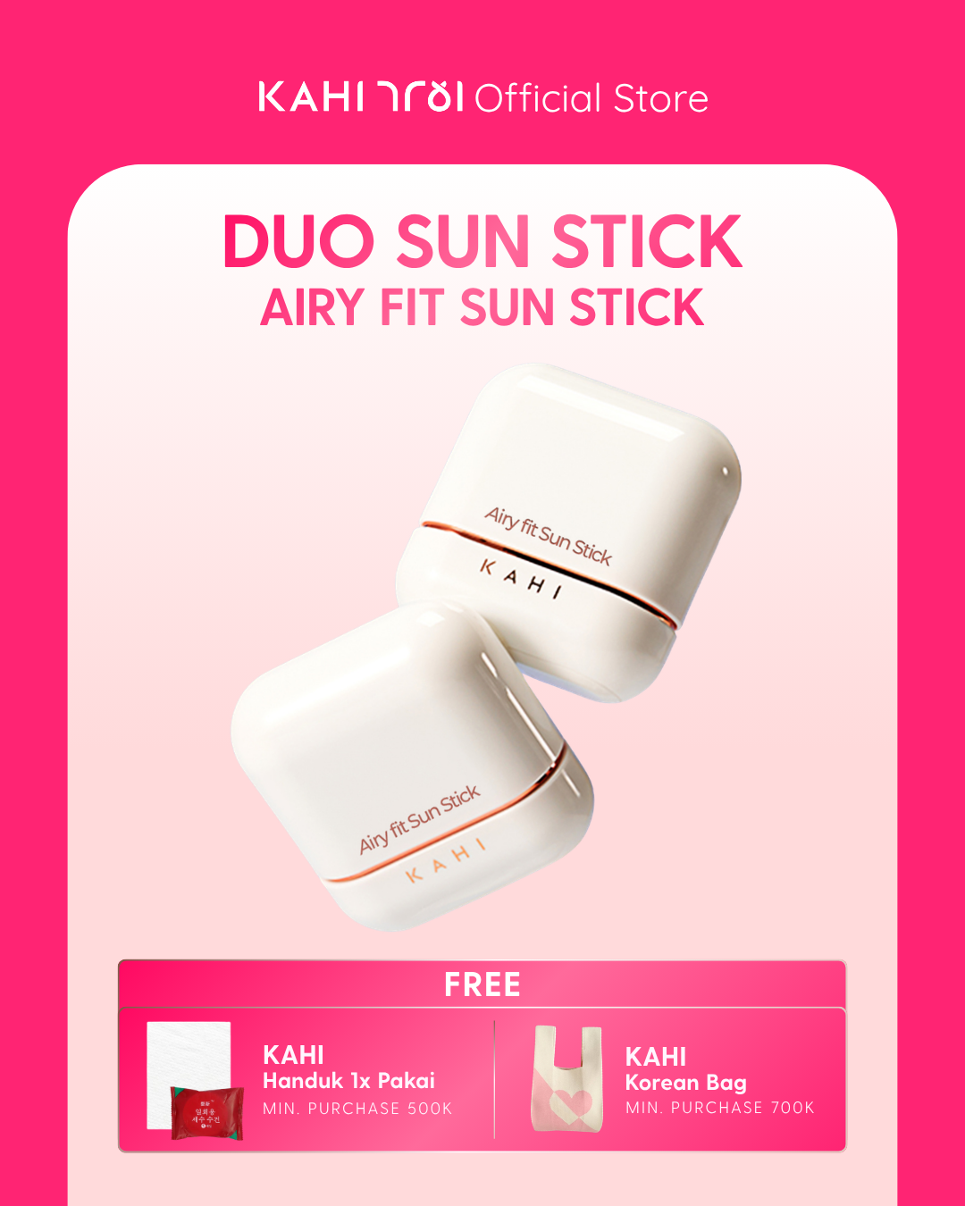 [Official]  KAHI Duo Airy Fit Sunstick SPF50+ PA++++ — Ultimate Lightweight Sun Protection