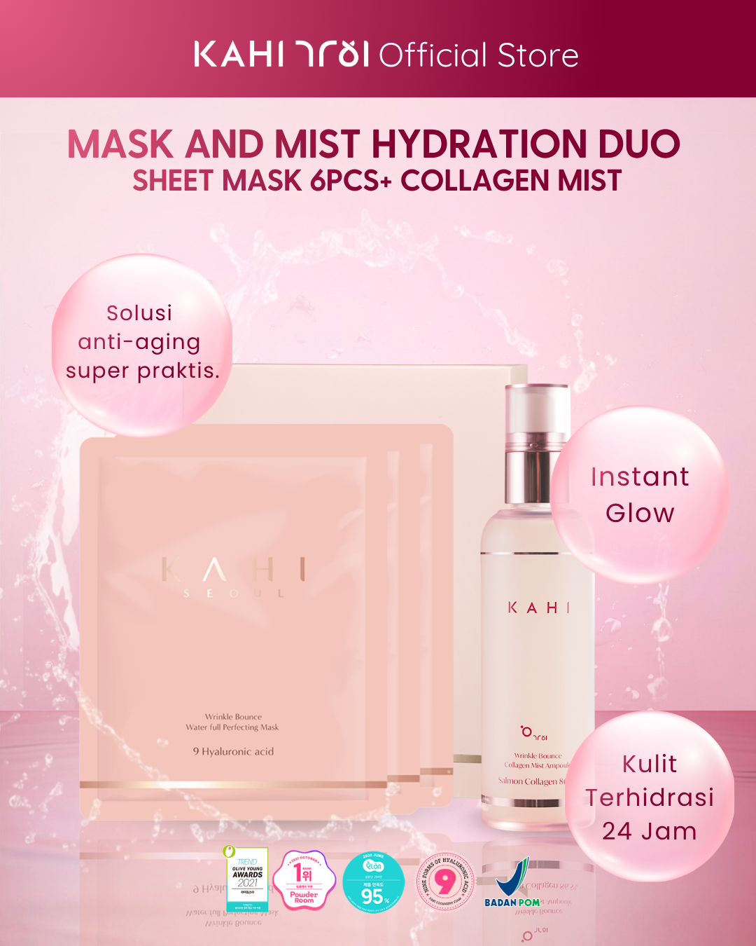 [Official] KAHI Mask 6ea bundles (Collagen Mist + Mask 6ea)