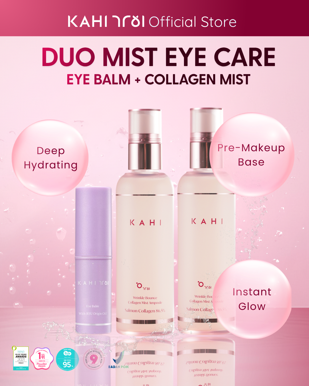 [Official] EXCLUSIVE BUNDLE SHOPIFY ONLY KAHI Duo Mist Eye Care - Eye Balm + Collagen Mist 2 pcs