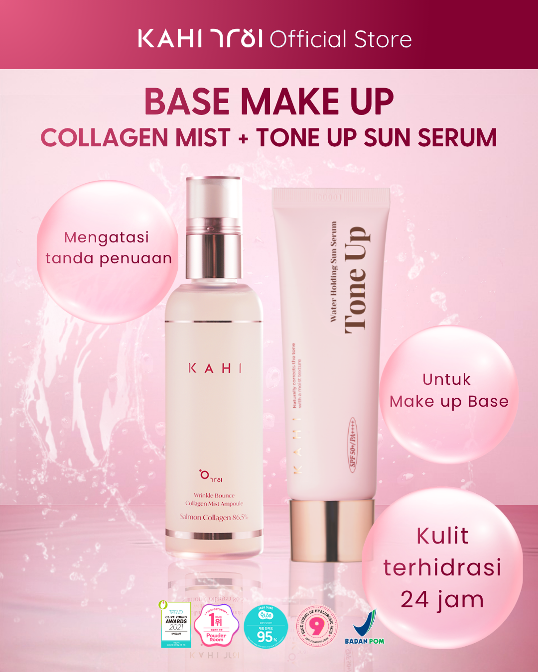 [Official] KAHI Base Make Up Wrink Collagen Mist & Tone Up Sun Serum