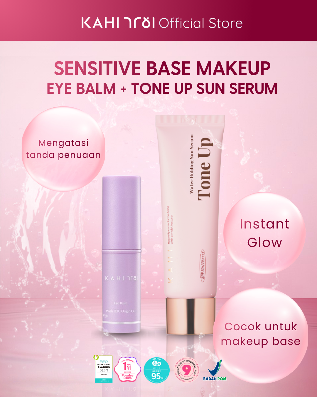 [Official] KAHI Sensitive Base Makeup Eye Balm + Water Holding Tone Up Sun