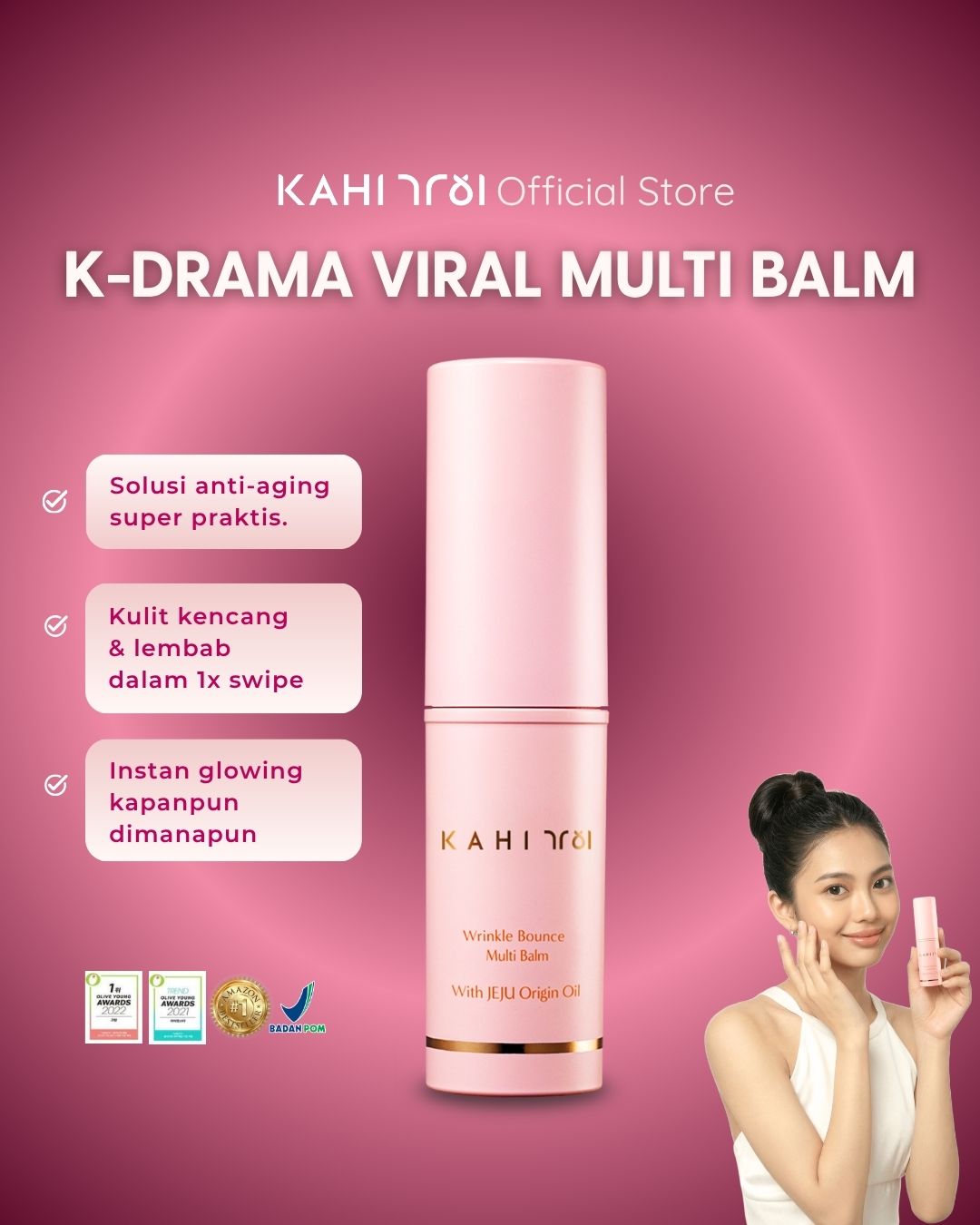[Official] KAHI Wrinkle Bounce Multi Balm — Viral Korean Anti-Aging Skincare Moisturizing Balm — 9g