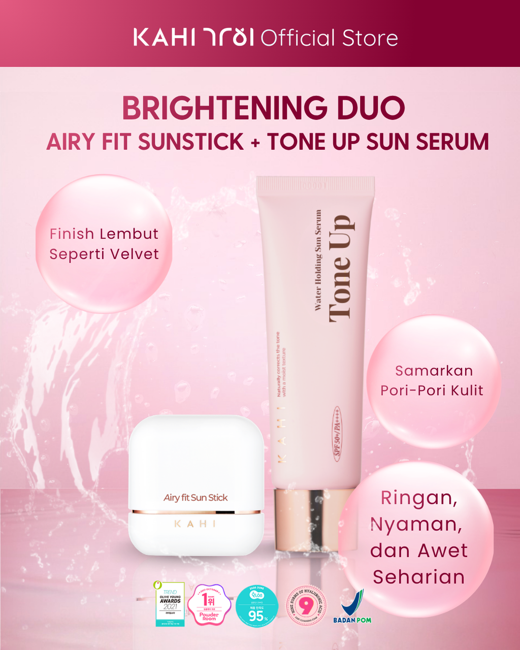 [Official] KAHI Base Make up Sun Protection KAHI Velvet Glow + Water Holding Tone Up Sun