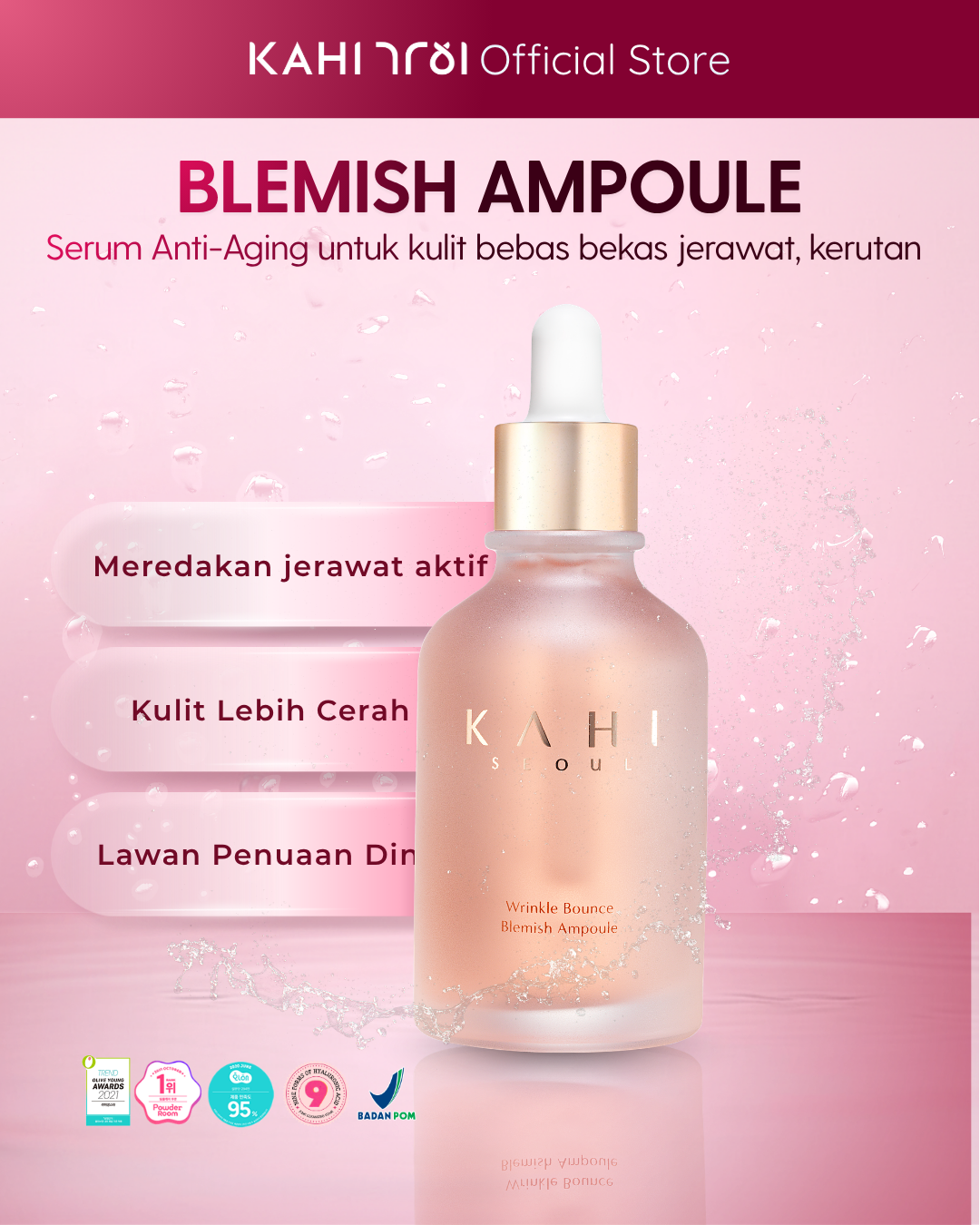 KAHI Wrinkle Bounce Blemish Ampoule 30ml — Skincare Korea Bebas Kerutan & Bekas Jerawat