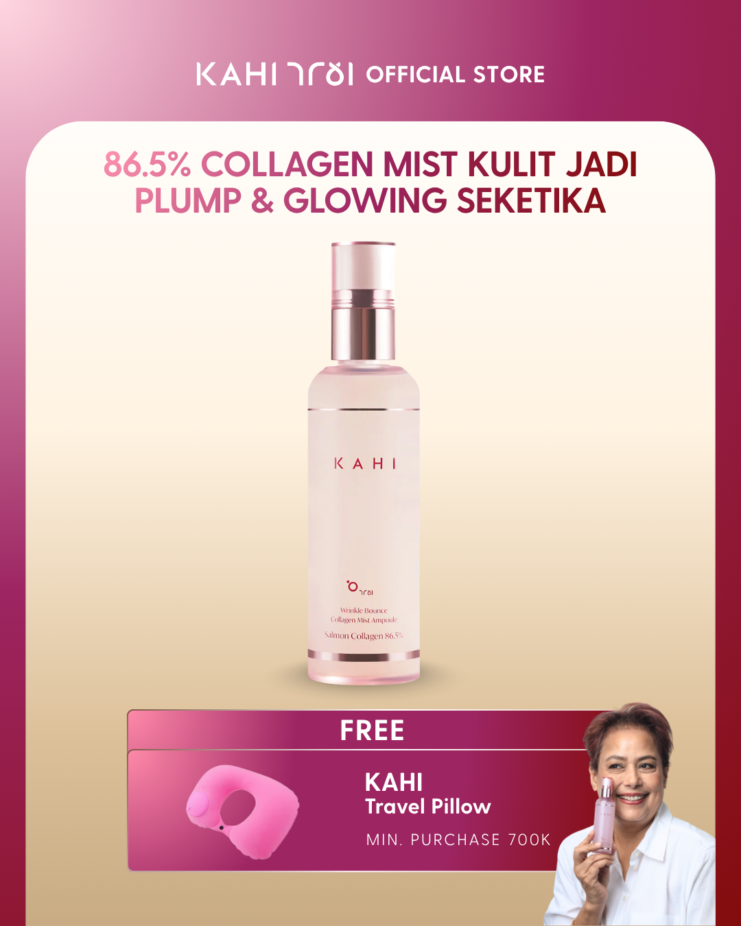 KAHI Wrinkle Bounce Collagen Mist Ampoule — Hydrating Anti-Aging & Glow Booster — 120ml