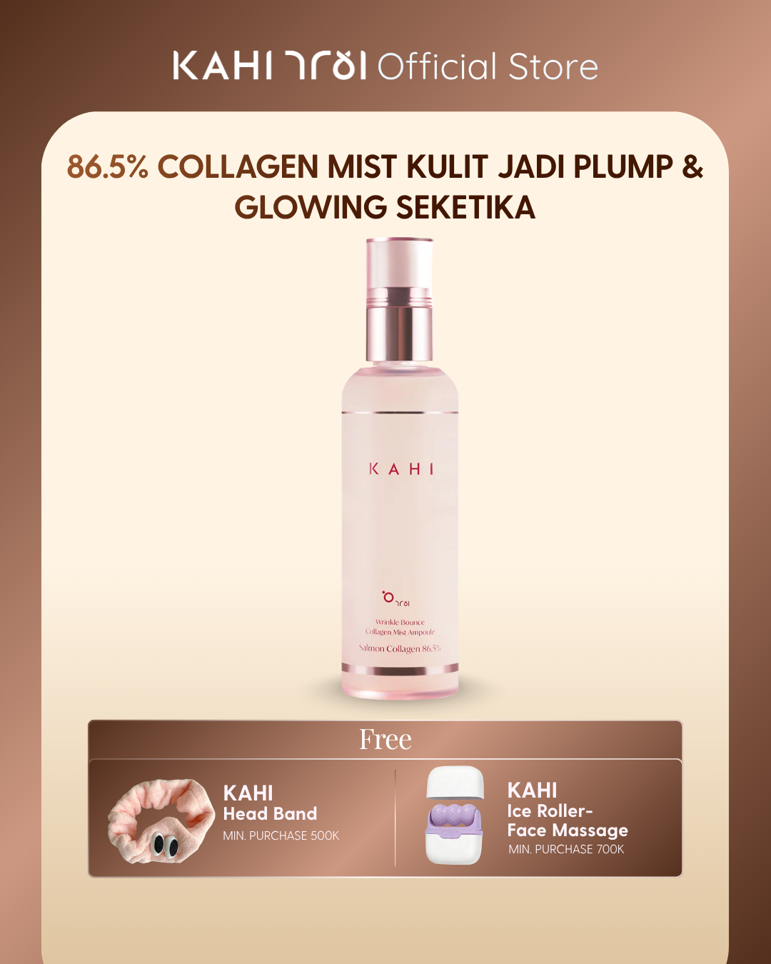 KAHI Wrinkle Bounce Collagen Mist Ampoule — Hydrating Anti-Aging & Glow Booster — 120ml