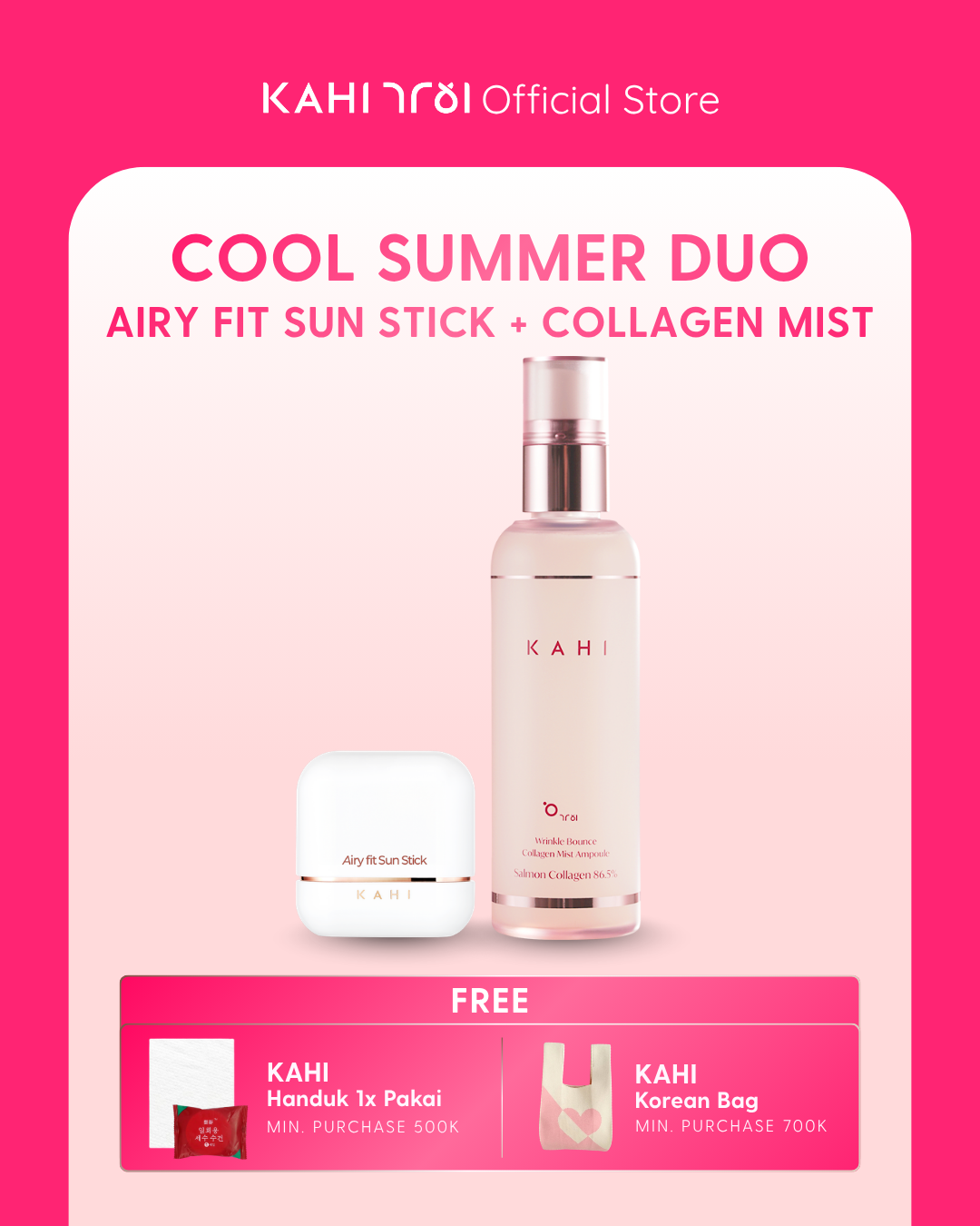 [Official]  KAHI Cool Summer Duo — Collagen Mist + Airy Fit Sunstick
