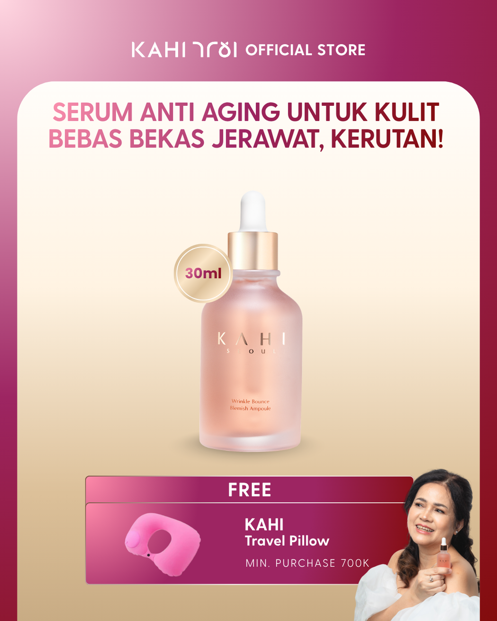 KAHI Wrinkle Bounce Blemish Ampoule 30ml — Skincare Korea Bebas Kerutan & Bekas Jerawat