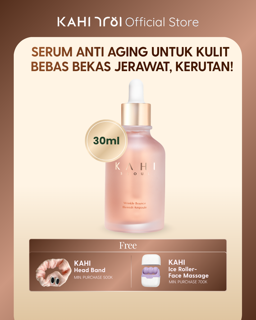 KAHI Wrinkle Bounce Blemish Ampoule 30ml — Skincare Korea Bebas Kerutan & Bekas Jerawat