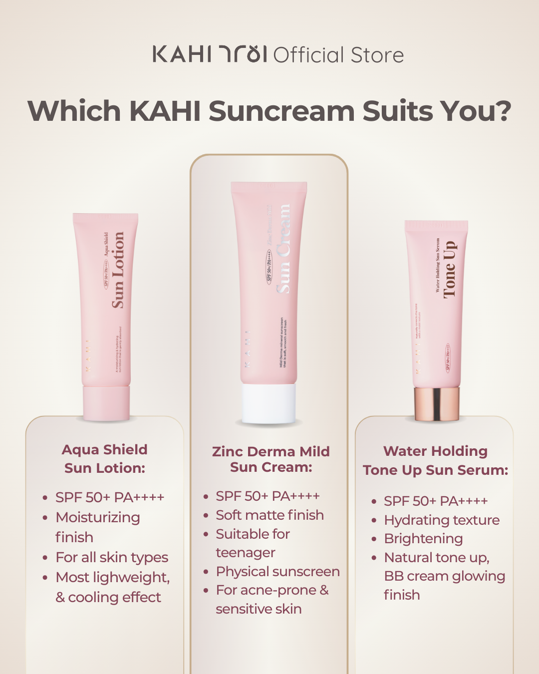 [Official] KAHI Zinc Derma Mild Sun Cream SPF 50+++ 50ml