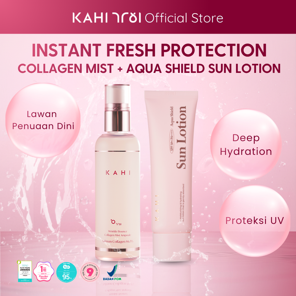 [Official] KAHI Instant Fresh Protection ( Kahi Collagen Mist Ampoule + Aqua Shield Sun Lotion)