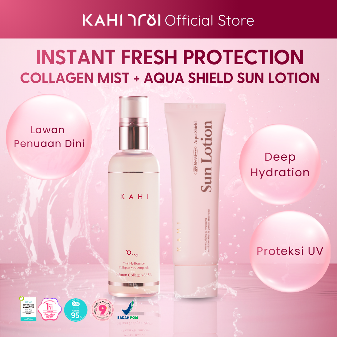 [Official] KAHI Instant Fresh Protection ( Kahi Collagen Mist Ampoule + Aqua Shield Sun Lotion)