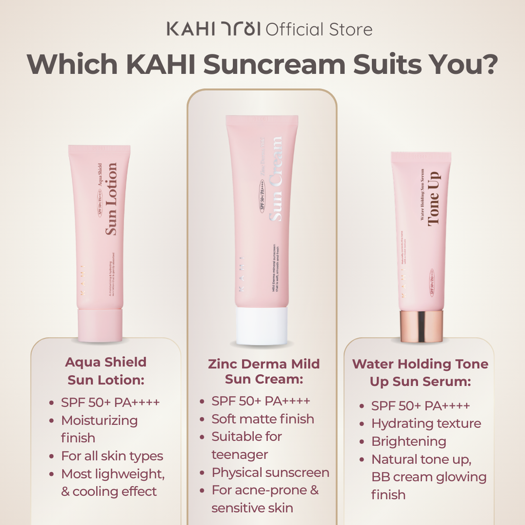 [Official] KAHI Sun Cream Trio - Tone Up + Mild Sun + Aqua Shield Cream