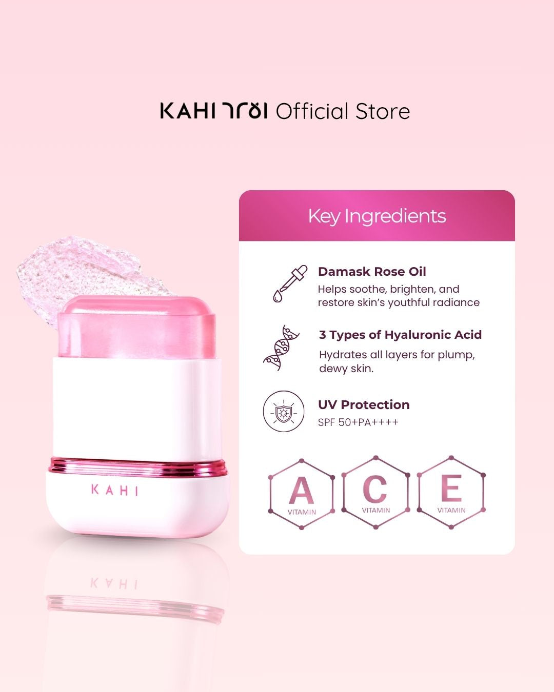 [Official] KAHI Velvet Glow Sunstick SPF50+ PA++++ — Lightweight & Hydrating Sun Protection — 13,5g