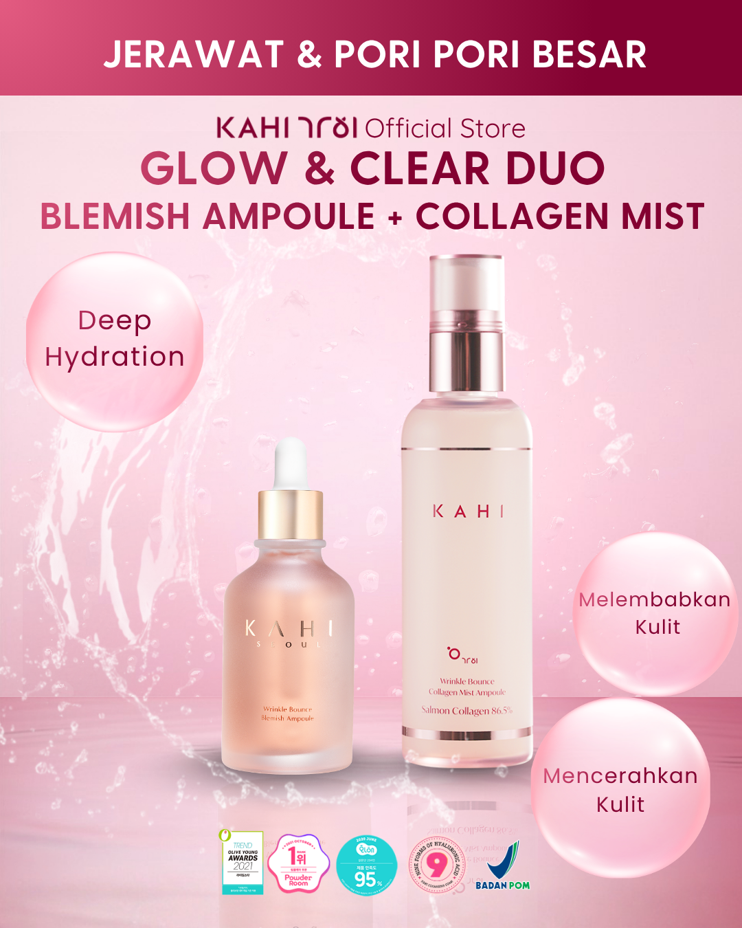 [Official] Kahi Glow & Clear Duo - Blemish Ampoule 30ml & Collagen Mist 120ml