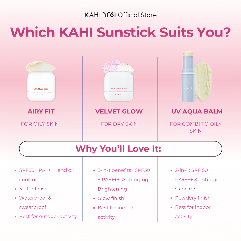 [Official] KAHI Duo Velvet Glow Sunstick SPF50+ PA++++ — Ultimate Hydrating Sun Protection