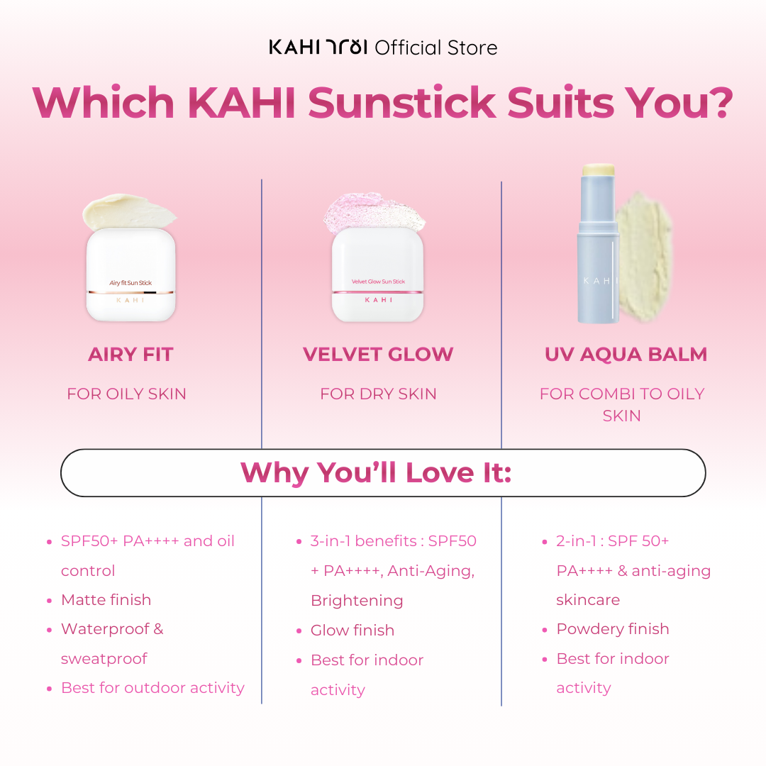 [Official] KAHI Duo Velvet Glow Sunstick SPF50+ PA++++ — Ultimate Hydrating Sun Protection