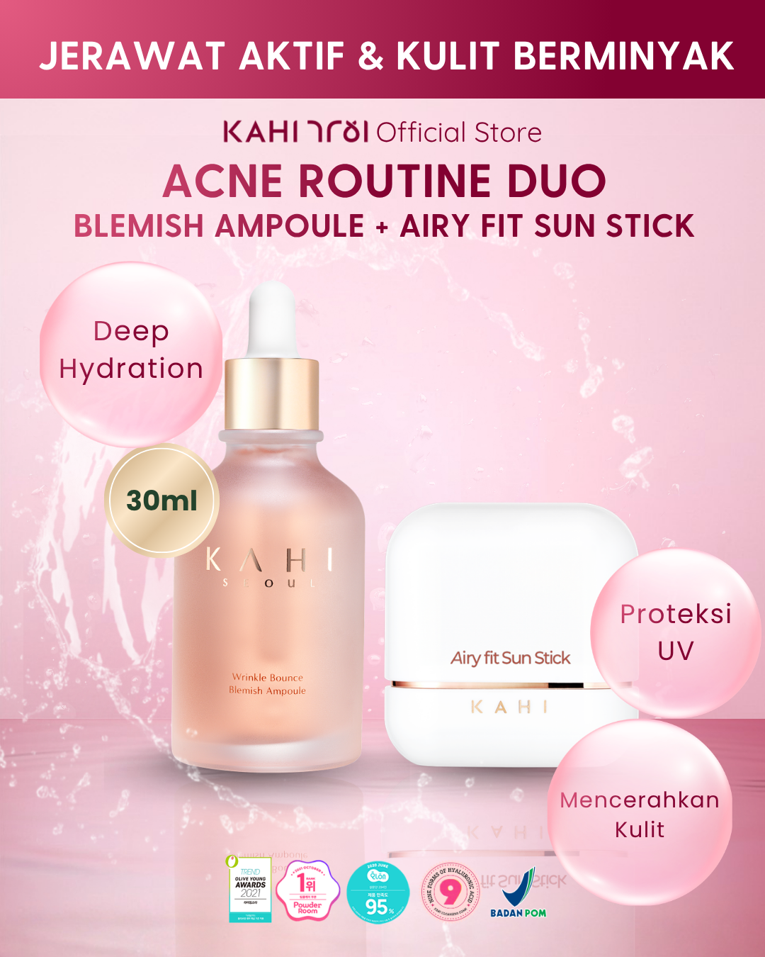 [Official] KAHI Acne Routine Duo - Airy Fit & Blemish Ampoule 30m