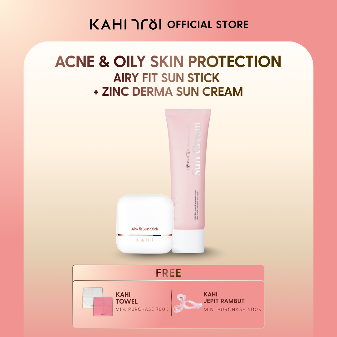 [Official] KAHI Acne & Oily Skin Protection (KAHI Airy Fit Sunstick SPF50+ & Zinc Derma Mild Sun Cream