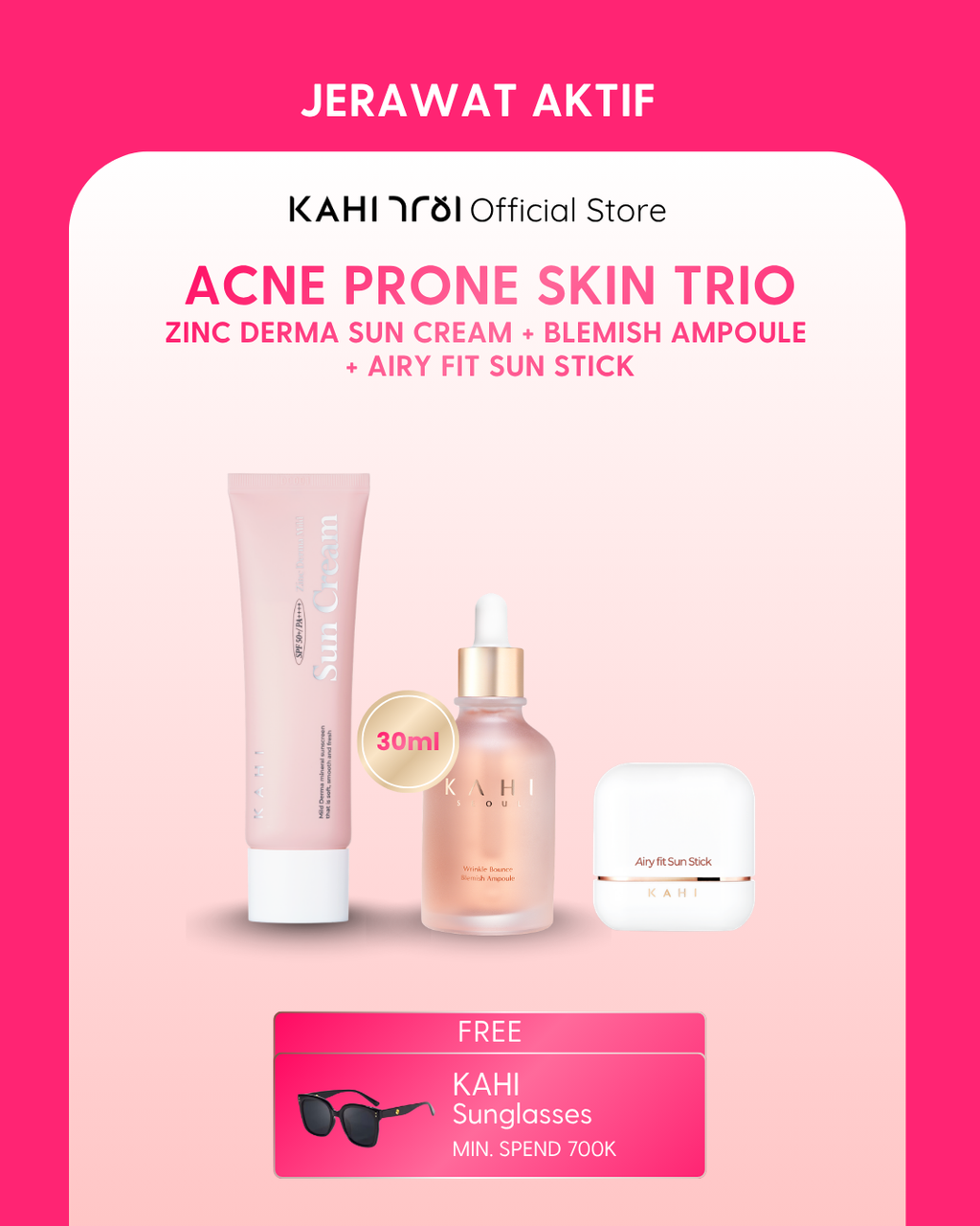 [Official] KAHI Acne Prone Skin Trio - Zinc Derma Blemish Ampoule Airy Fit