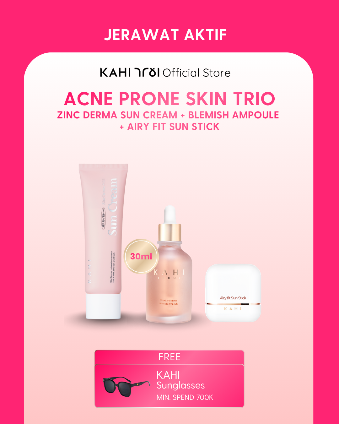 [Official] KAHI Acne Prone Skin Trio - Zinc Derma Blemish Ampoule Airy Fit